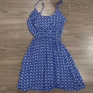 Blue and White Patterned Sun Dress - Cotton On